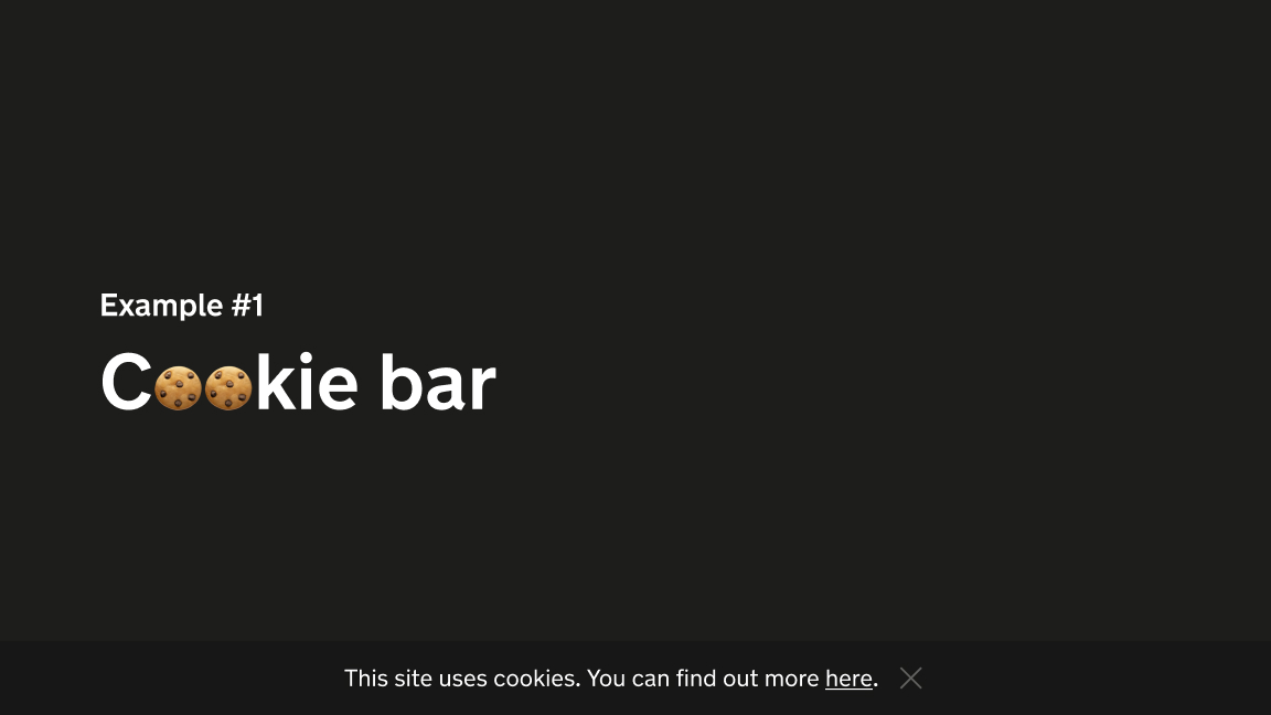 Example no. 1 - the cookie bar
